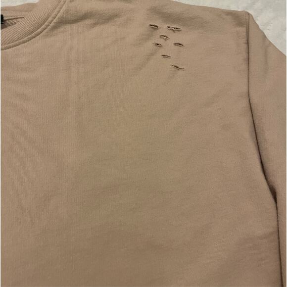 Forever 21 beige / tan tattered sweatshirt. - Picture 3 of 6